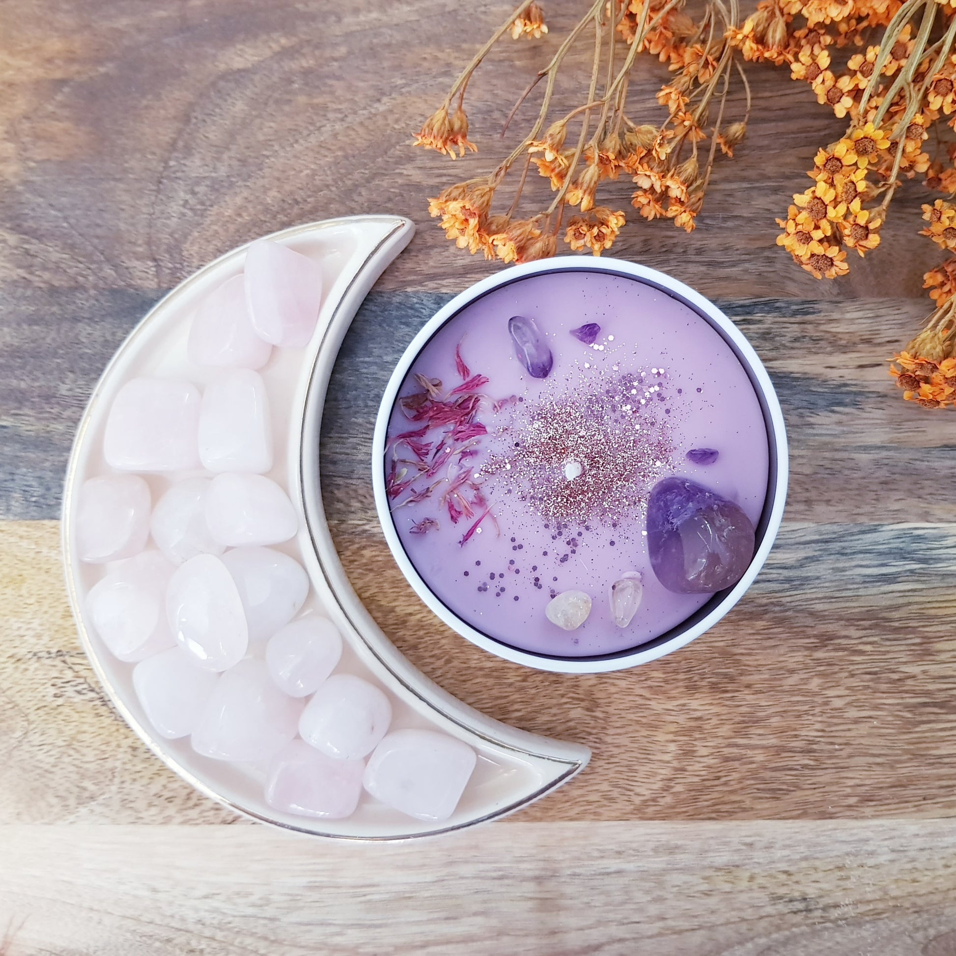 Soul Sister - Divine Light - It is within you that the divine lives. CRYSTAL CANDLE - 100% SOY WAX - COTTON WICKS - ECO-FRIENDLY Lovingly Handcrafted in Queensland, Australia.