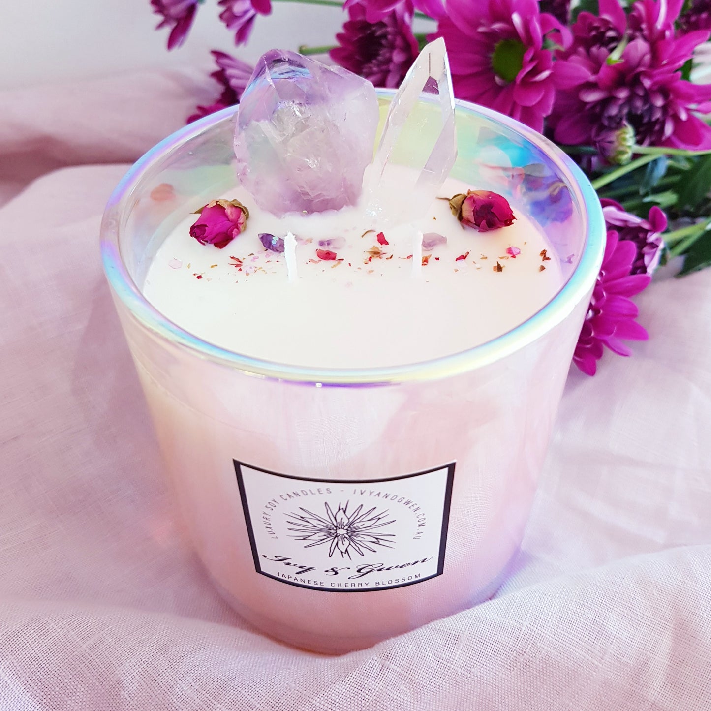 Holographic Crystal Candle - Amethyst