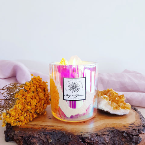 Holographic Crystal Candle - Citrine