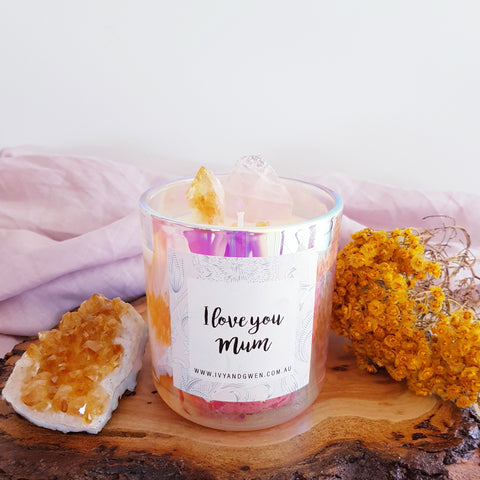 Mothers Day Crystal Candle - Citrine