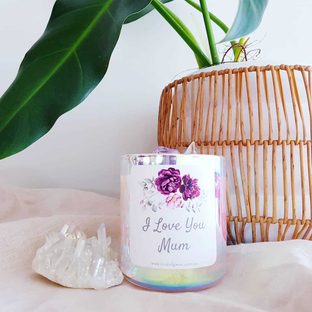 Mothers Day Crystal Candle - Amethyst