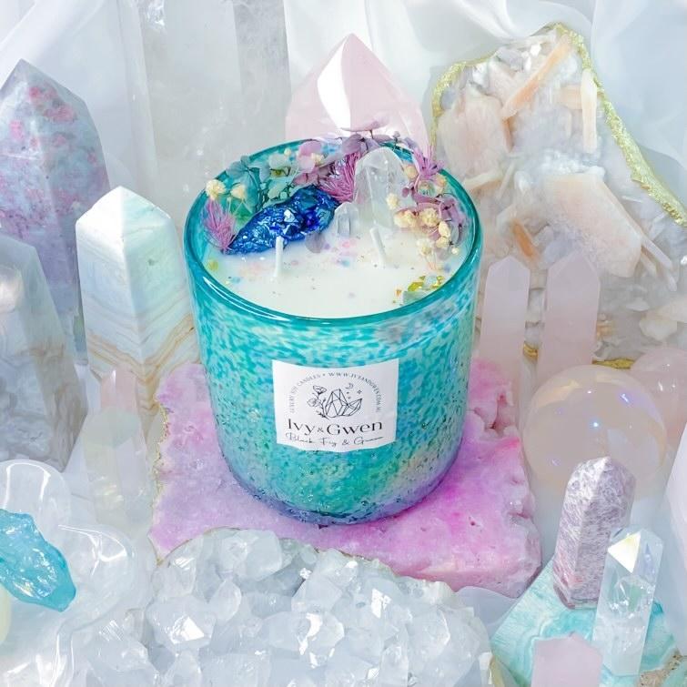 Mystical Crystal Candle - Ocean Blue