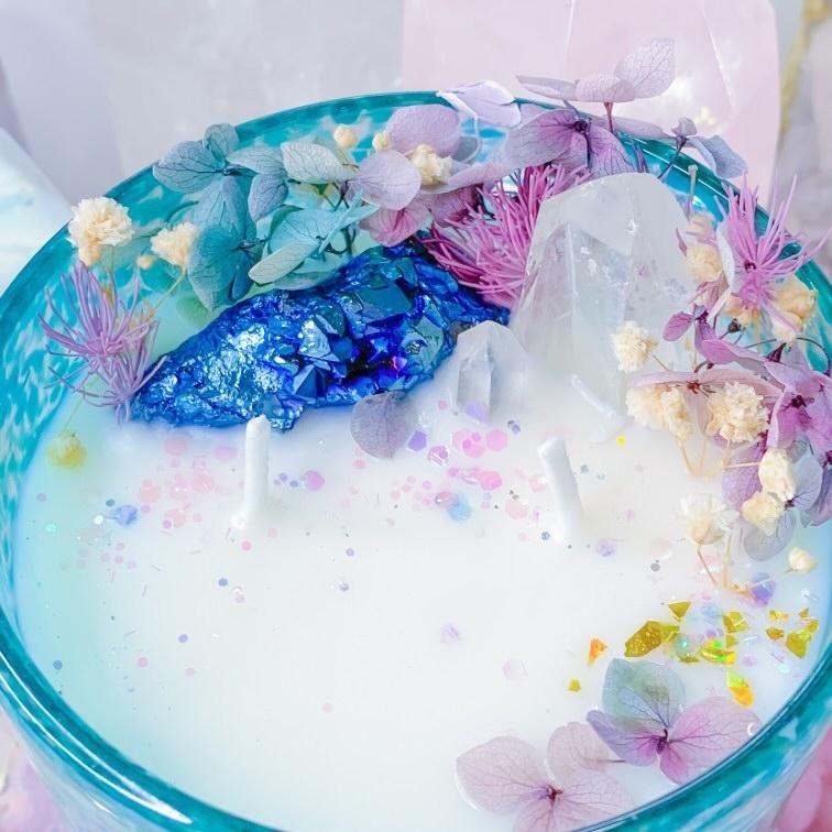 Mystical Crystal Candle - Ocean Blue