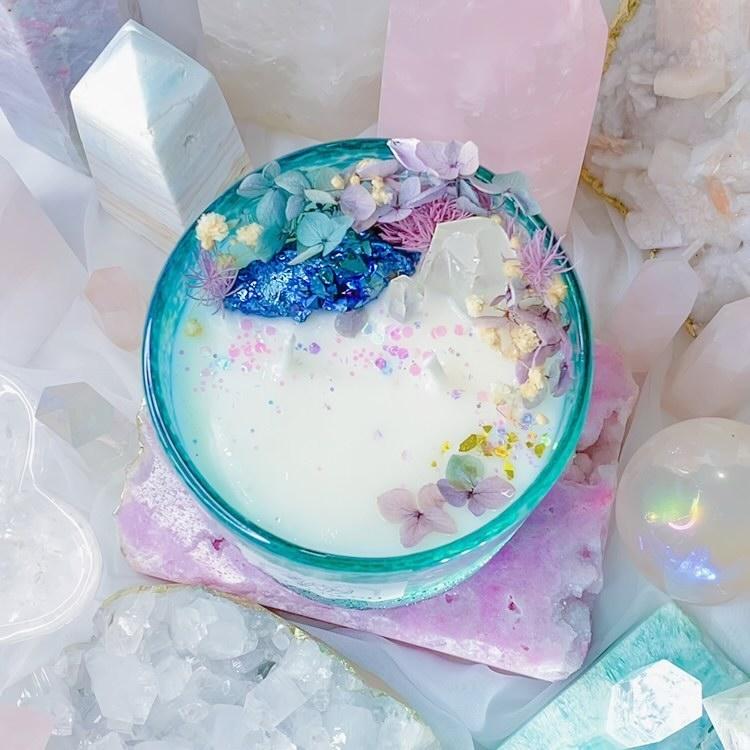 Mystical Crystal Candle - Ocean Blue