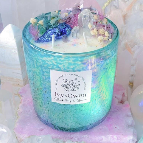 Mystical Crystal Candle - Ocean Blue