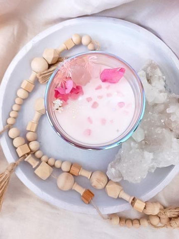 Mother's Day Candle - Pink Aura Quartz